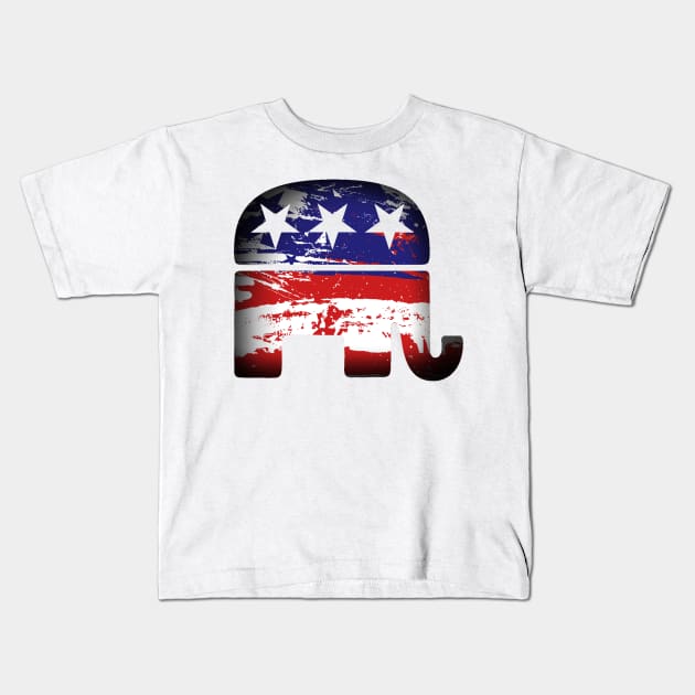 Republican Elephant Kids T-Shirt by CuriousMC